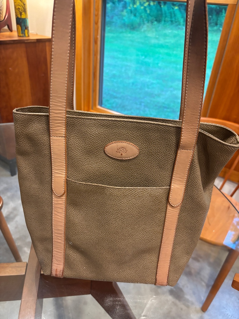 Mulberry Taupe Tote with Tan Trim - Women's Bag